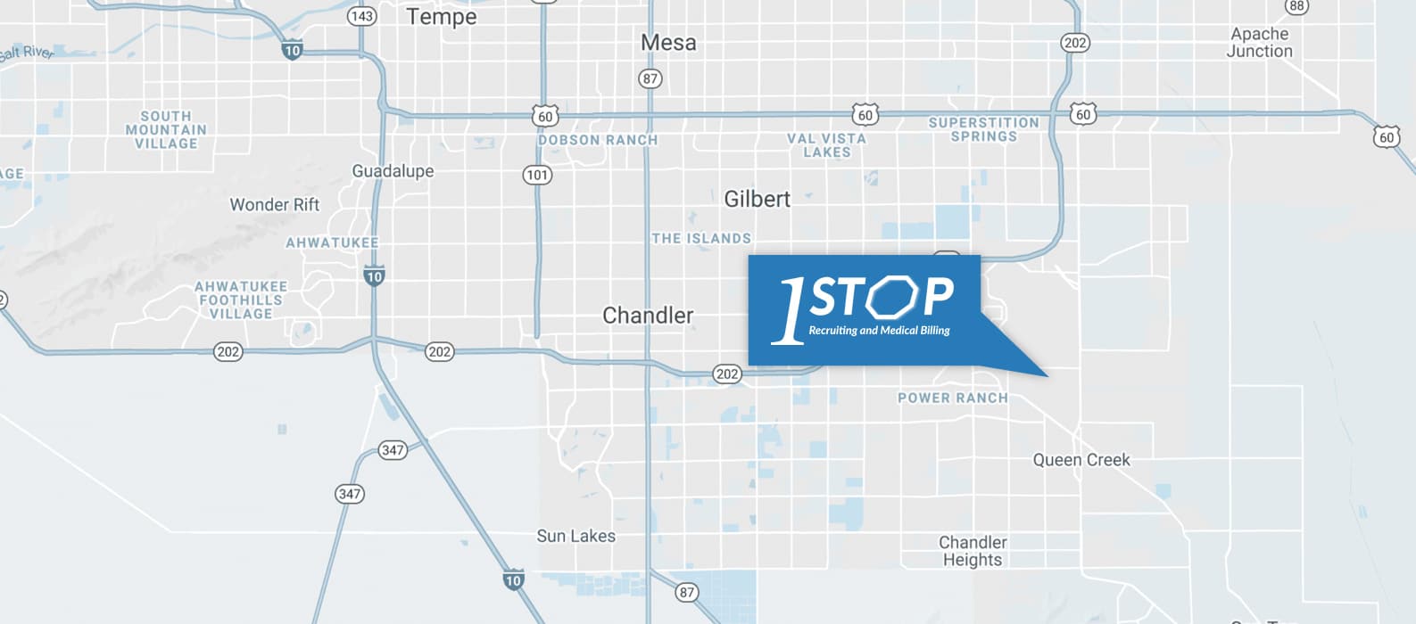 Physician Staffing Services Map Near Scottsdale, Arizona